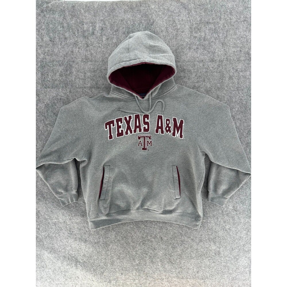 Vintage Champs Heavyweight Texas A&M Grey Hoodie Size Large